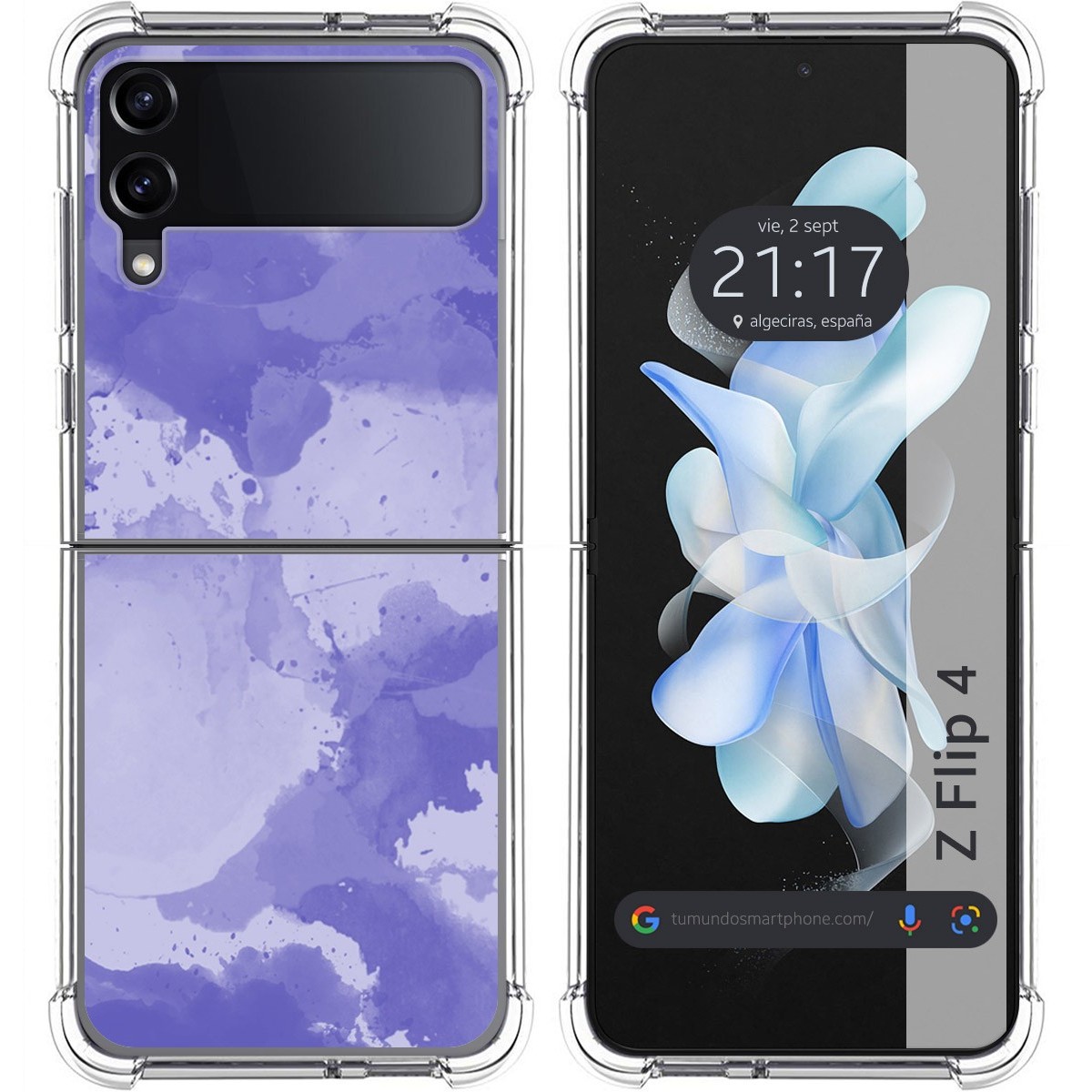 Funda Silicona Antigolpes para Samsung Galaxy Z Flip 4 5G diseño Acuarela 01 Dibujos