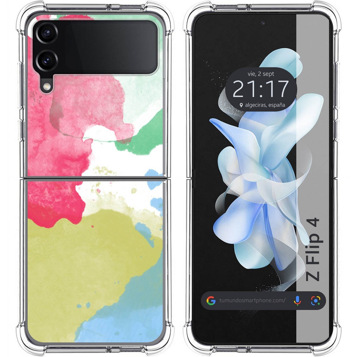 Funda Silicona Antigolpes para Samsung Galaxy Z Flip 4 5G diseño Acuarela 02 Dibujos