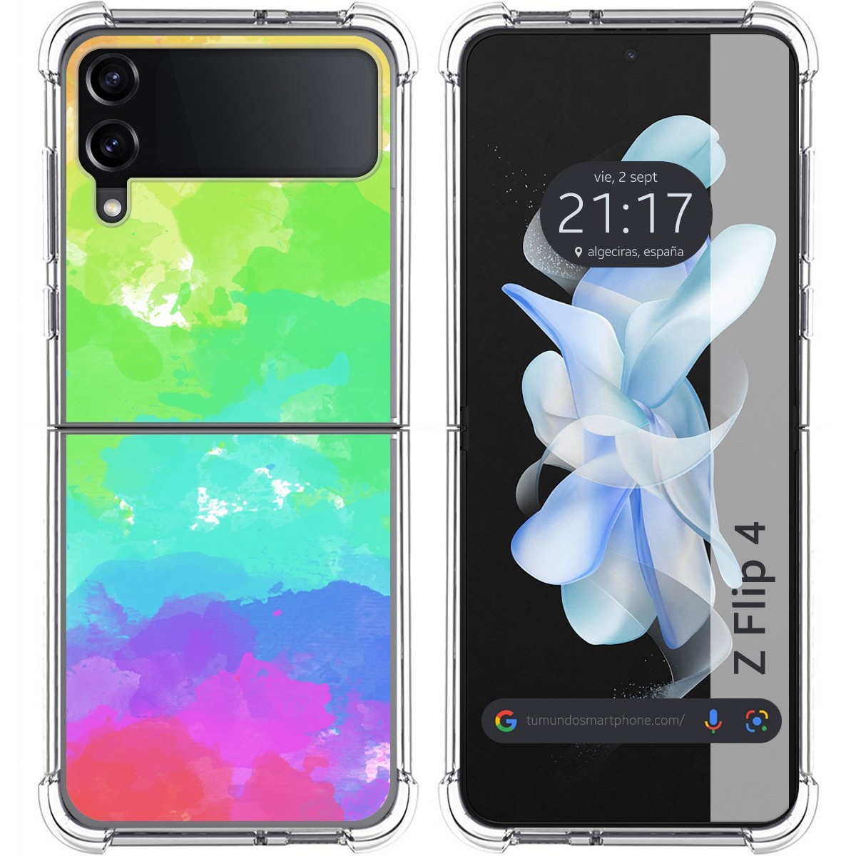 Funda Silicona Antigolpes para Samsung Galaxy Z Flip 4 5G diseño Acuarela 03 Dibujos