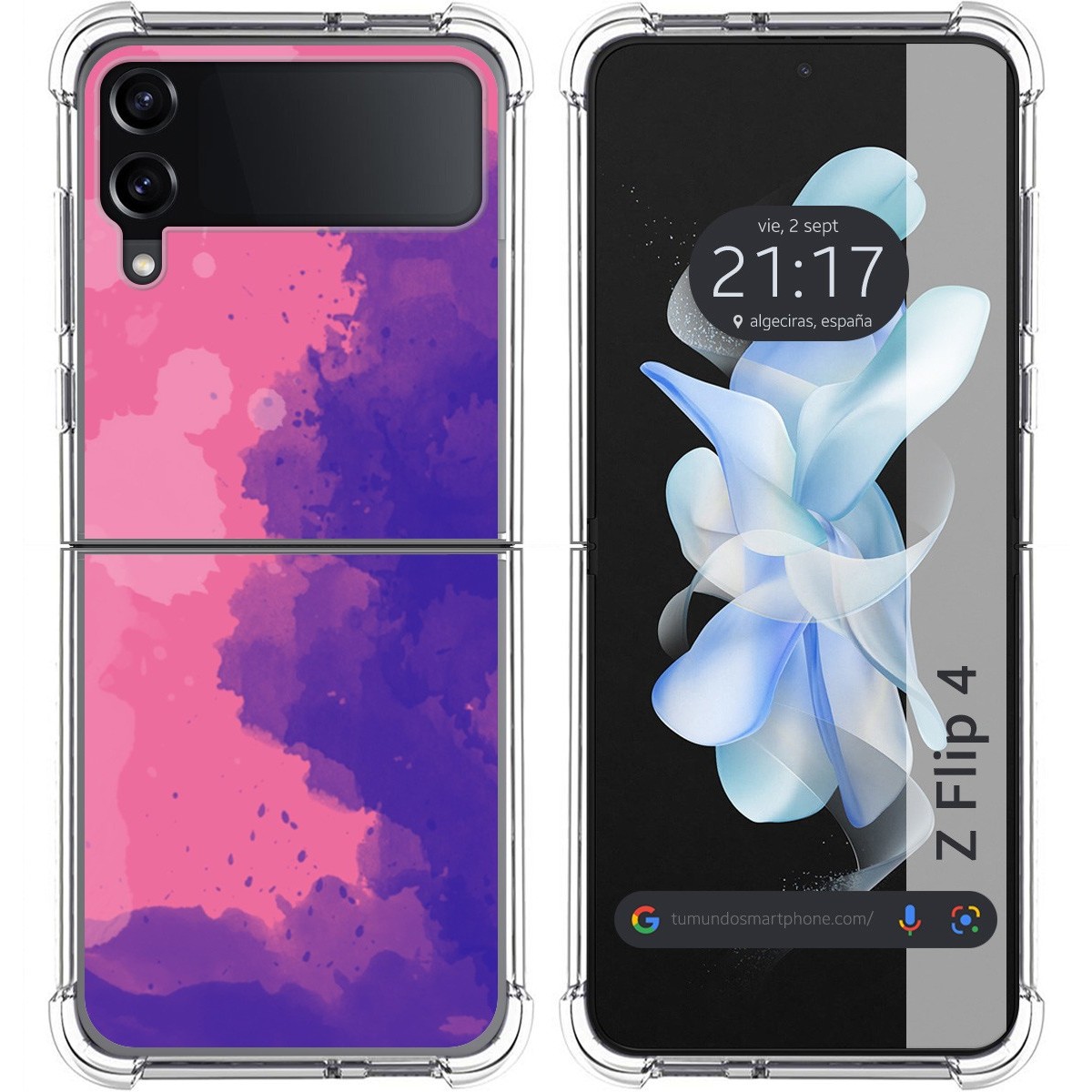 Funda Silicona Antigolpes para Samsung Galaxy Z Flip 4 5G diseño Acuarela 07 Dibujos