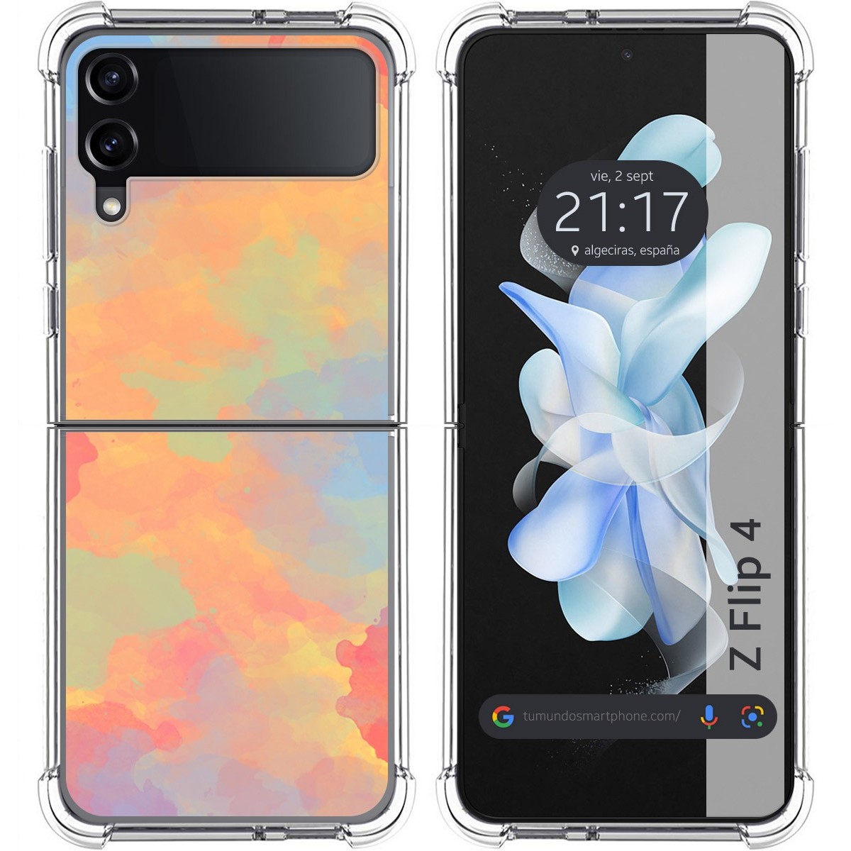 Funda Silicona Antigolpes para Samsung Galaxy Z Flip 4 5G diseño Acuarela 08 Dibujos