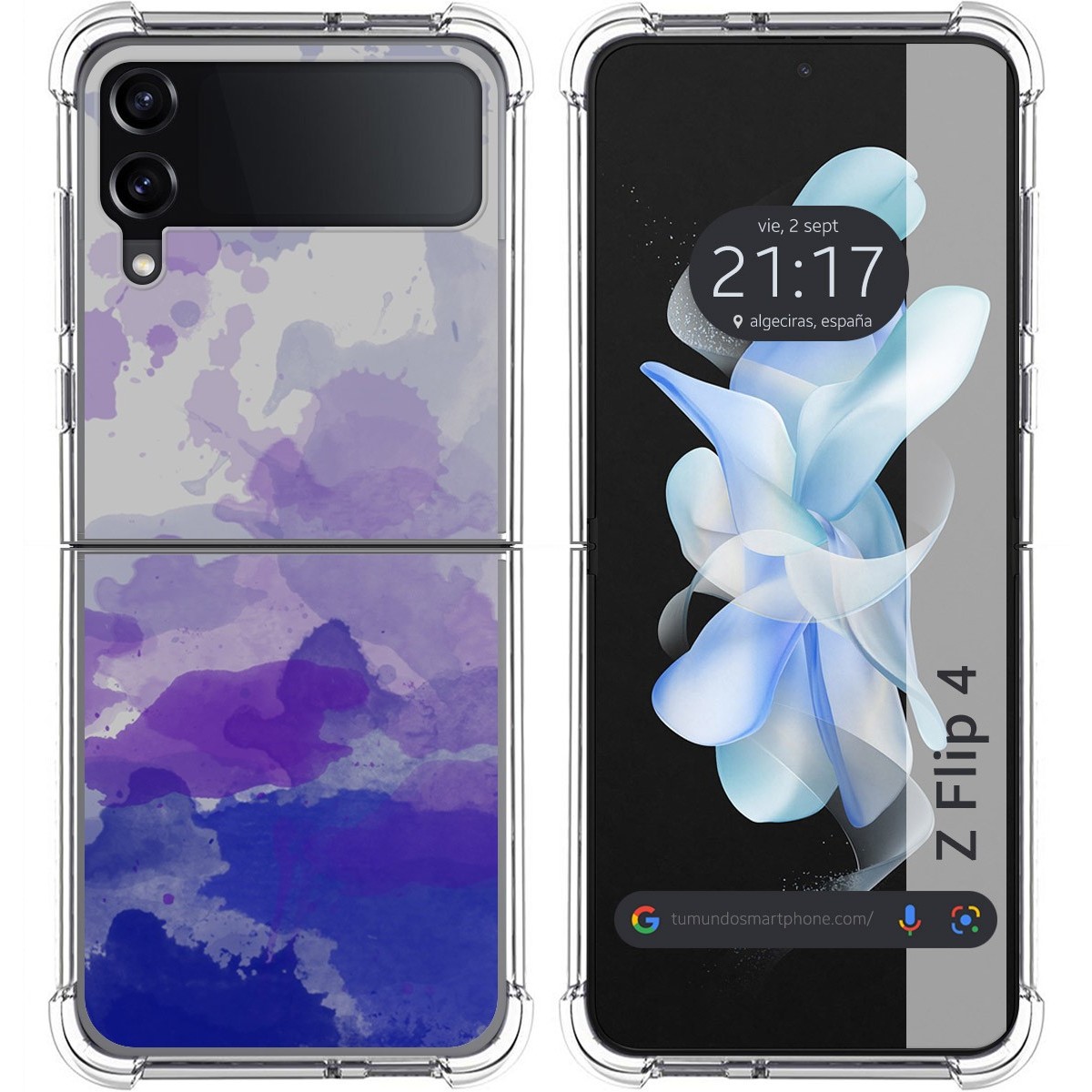 Funda Silicona Antigolpes para Samsung Galaxy Z Flip 4 5G diseño Acuarela 09 Dibujos