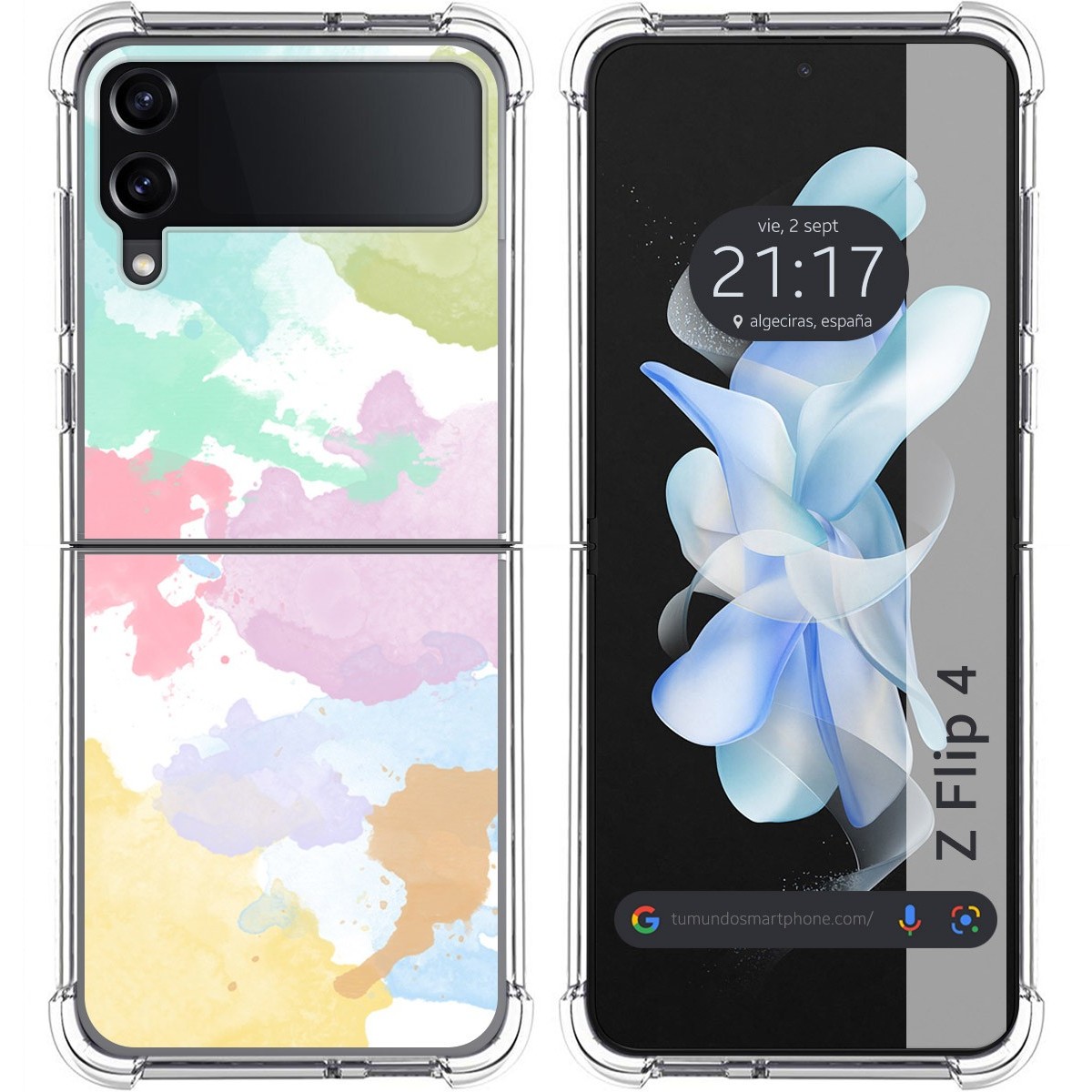 Funda Silicona Antigolpes para Samsung Galaxy Z Flip 4 5G diseño Acuarela 11 Dibujos