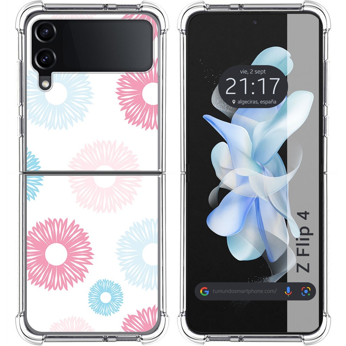 Funda Silicona Antigolpes para Samsung Galaxy Z Flip 4 5G diseño Flores 06 Dibujos