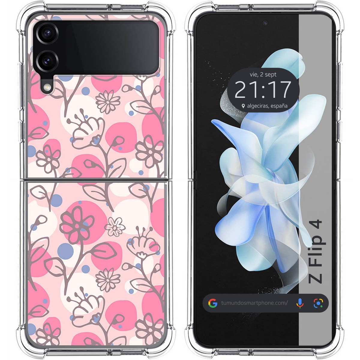 Funda Silicona Antigolpes para Samsung Galaxy Z Flip 4 5G diseño Flores 07 Dibujos