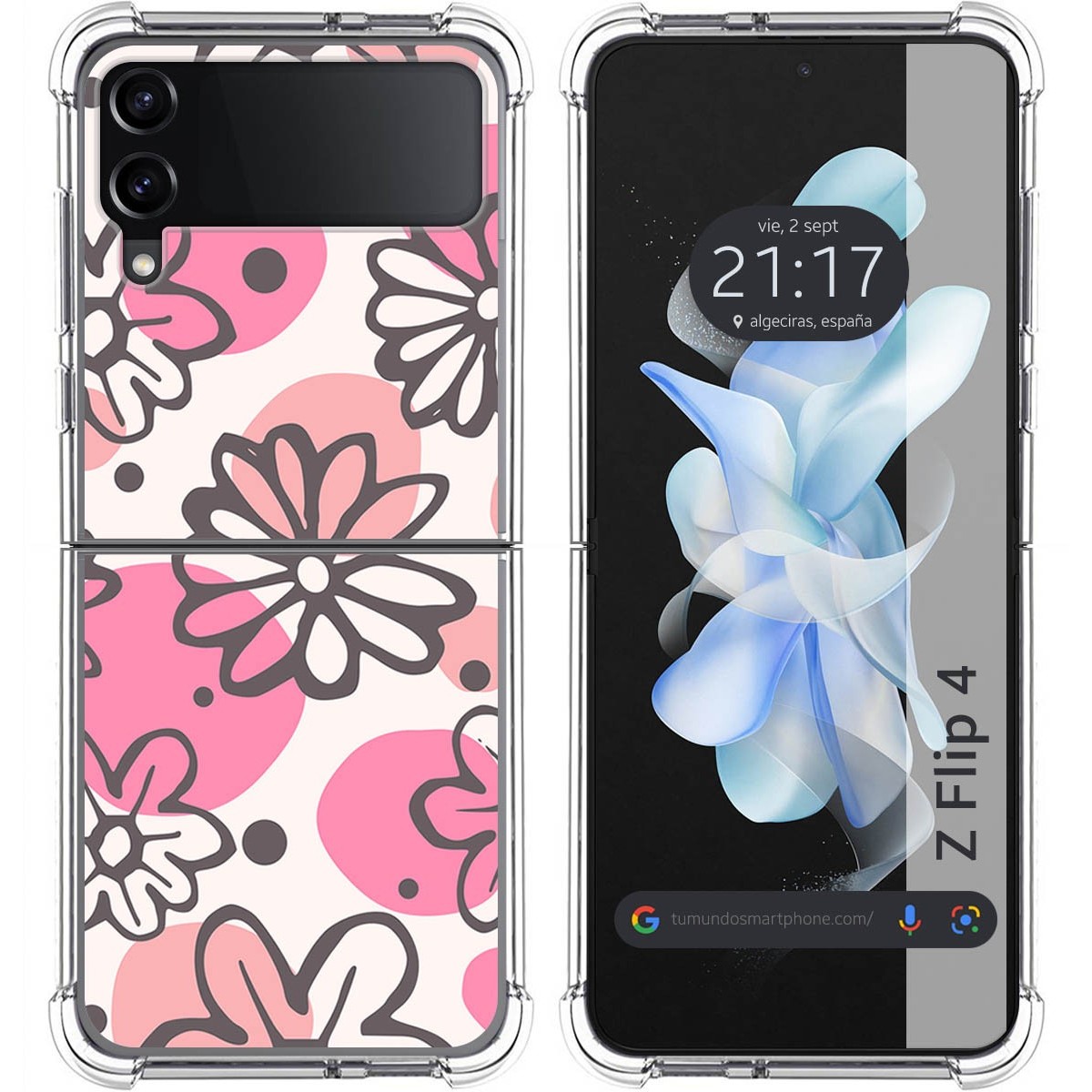 Funda Silicona Antigolpes para Samsung Galaxy Z Flip 4 5G diseño Flores 09 Dibujos