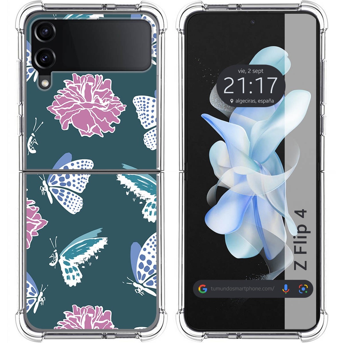 Funda Silicona Antigolpes para Samsung Galaxy Z Flip 4 5G diseño Flores 10 Dibujos