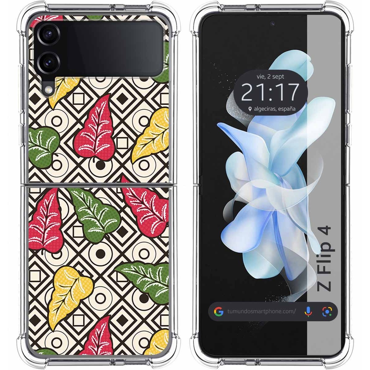 Funda Silicona Antigolpes para Samsung Galaxy Z Flip 4 5G diseño Flores 11 Dibujos