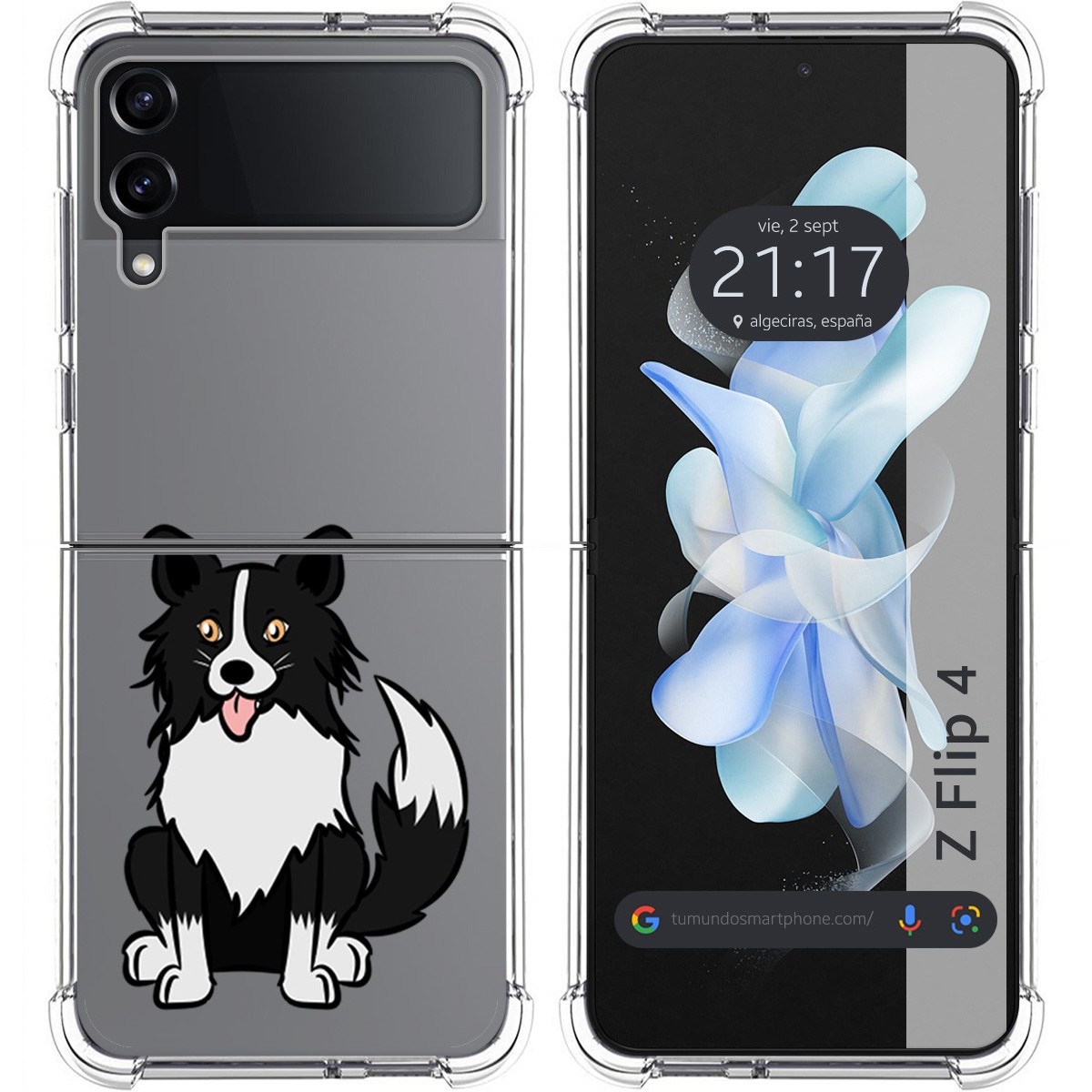 Funda Silicona Antigolpes para Samsung Galaxy Z Flip 4 5G diseño Perros 01 Dibujos