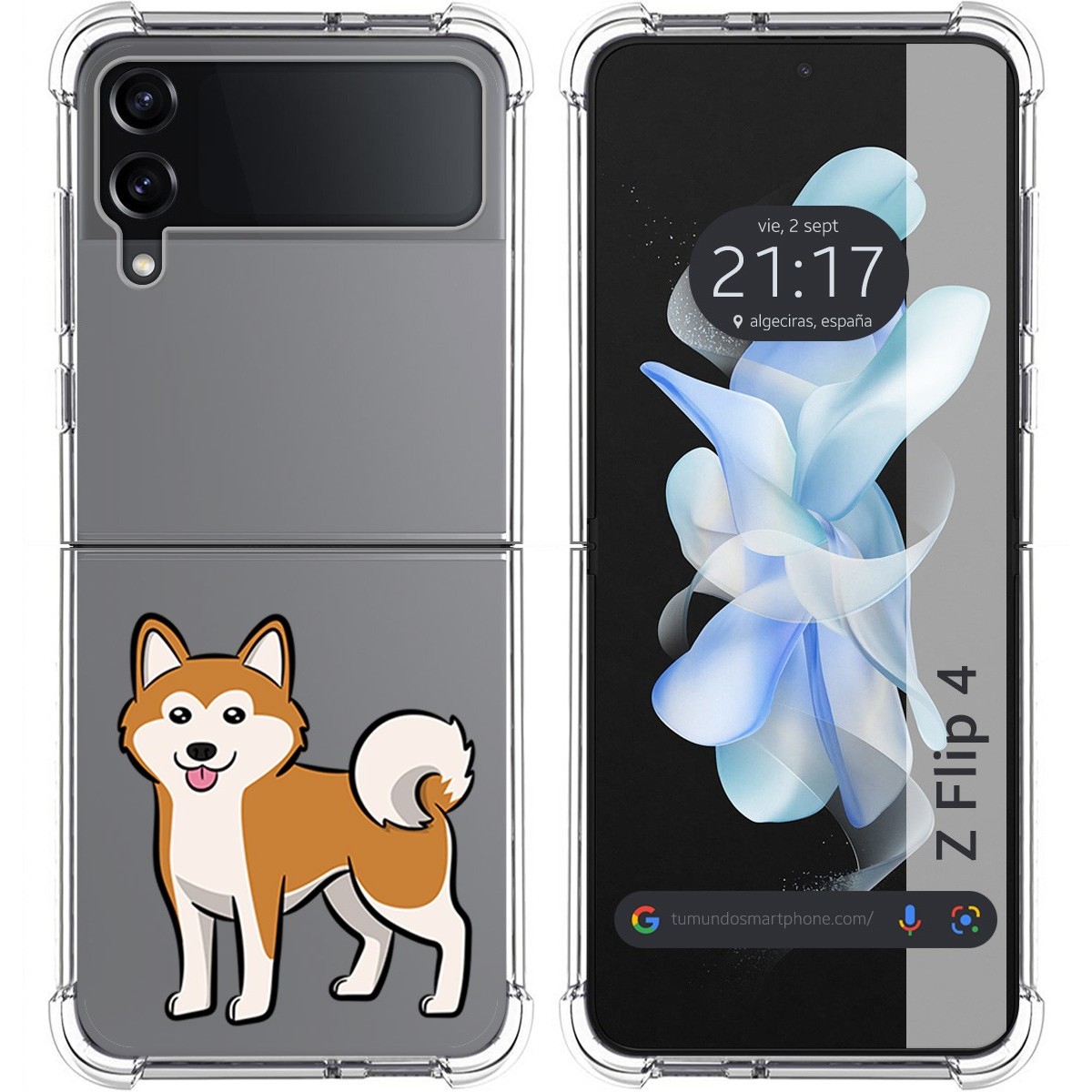 Funda Silicona Antigolpes para Samsung Galaxy Z Flip 4 5G diseño Perros 02 Dibujos