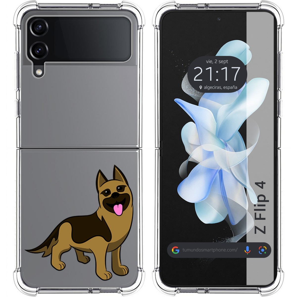 Funda Silicona Antigolpes para Samsung Galaxy Z Flip 4 5G diseño Perros 03 Dibujos