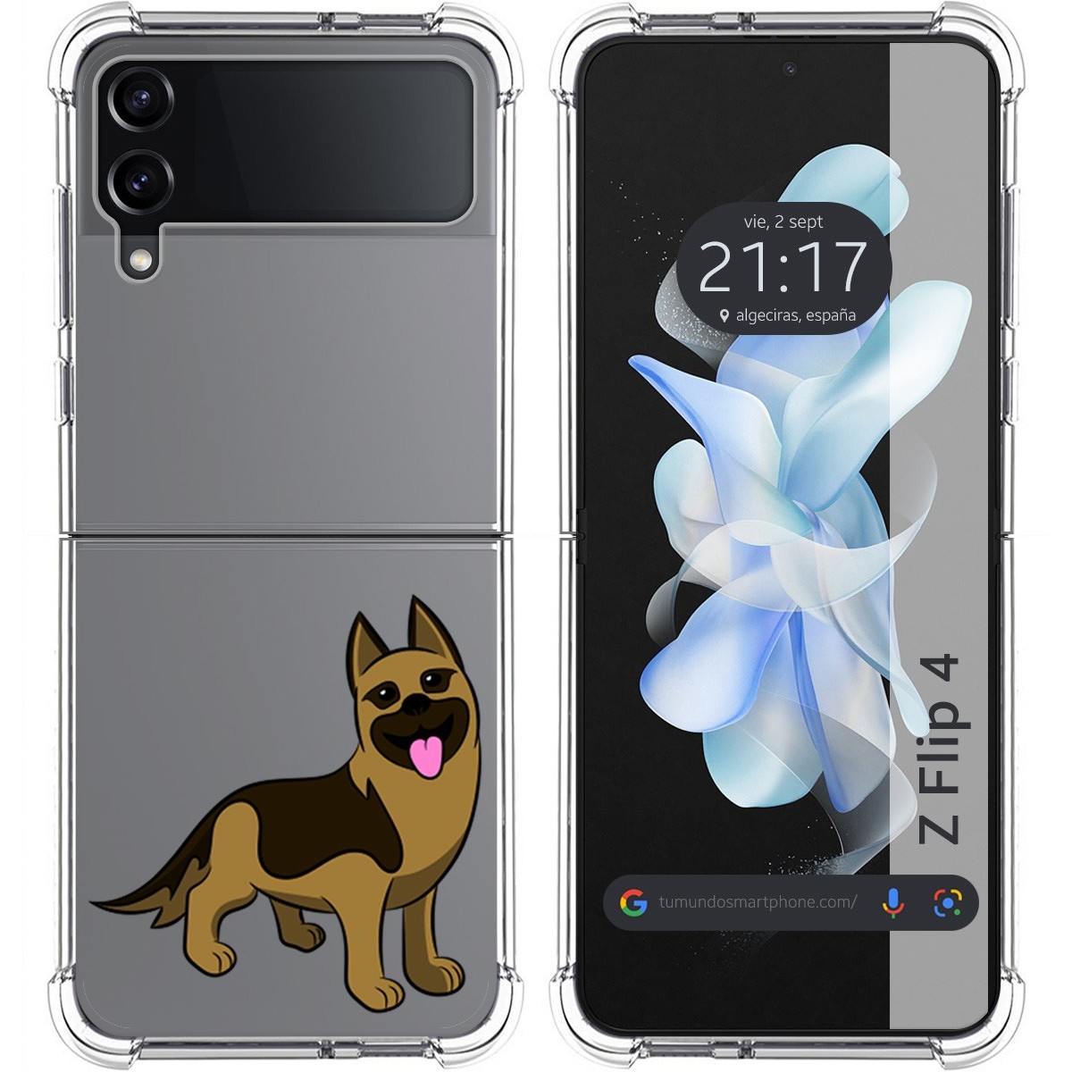 Funda Silicona Antigolpes para Samsung Galaxy Z Flip 4 5G diseño Perros 03 Dibujos