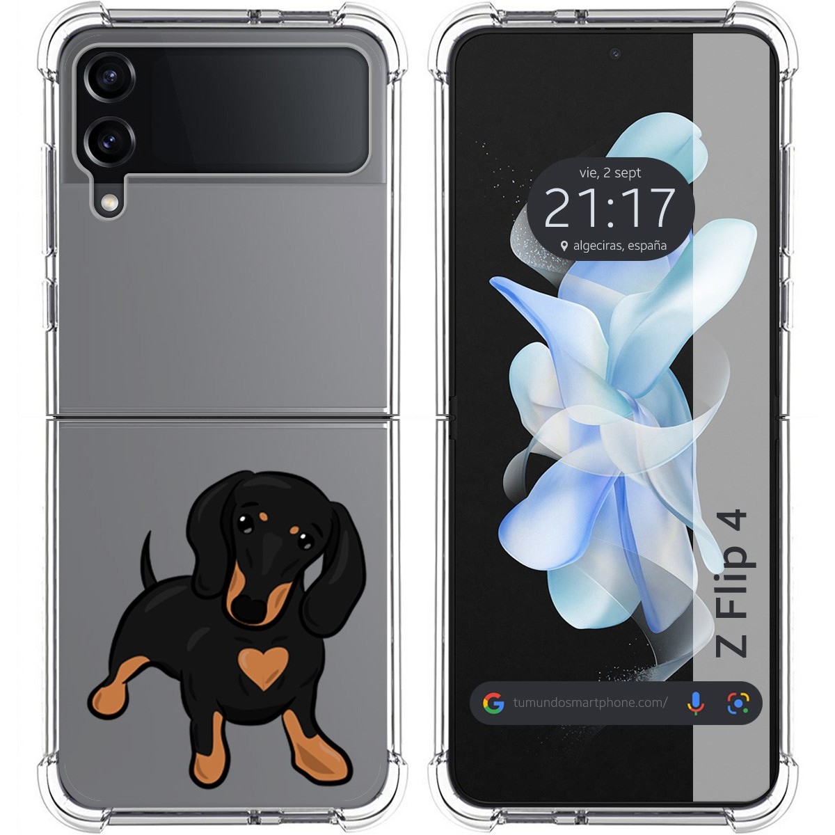 Funda Silicona Antigolpes para Samsung Galaxy Z Flip 4 5G diseño Perros 04 Dibujos