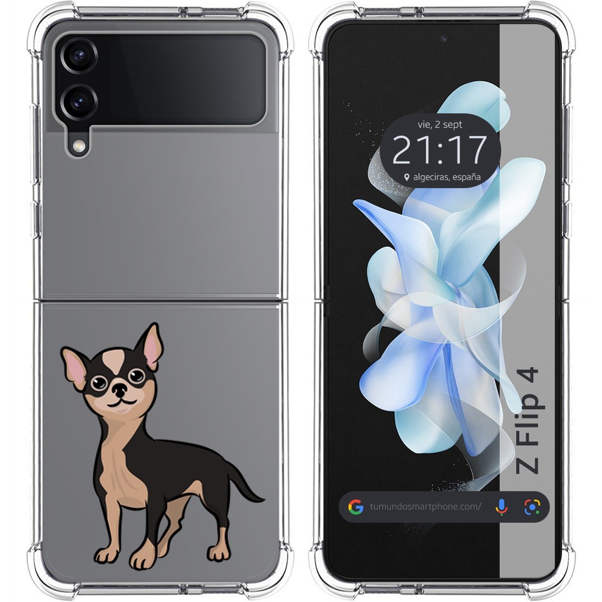 Funda Silicona Antigolpes para Samsung Galaxy Z Flip 4 5G diseño Perros 05 Dibujos