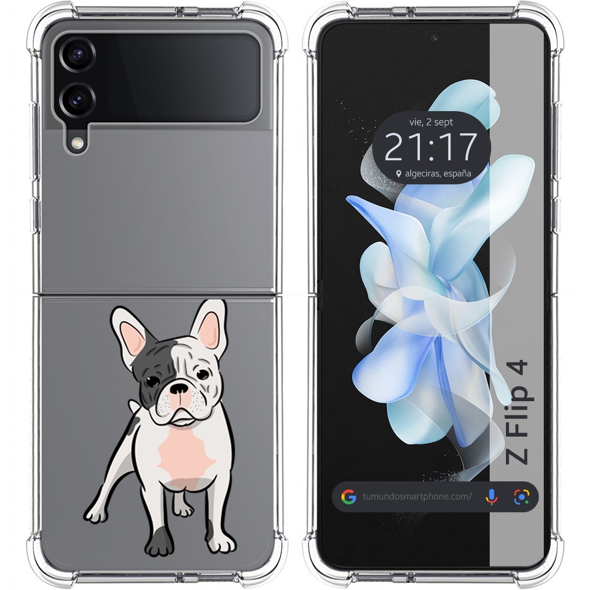 Funda Silicona Antigolpes para Samsung Galaxy Z Flip 4 5G diseño Perros 06 Dibujos