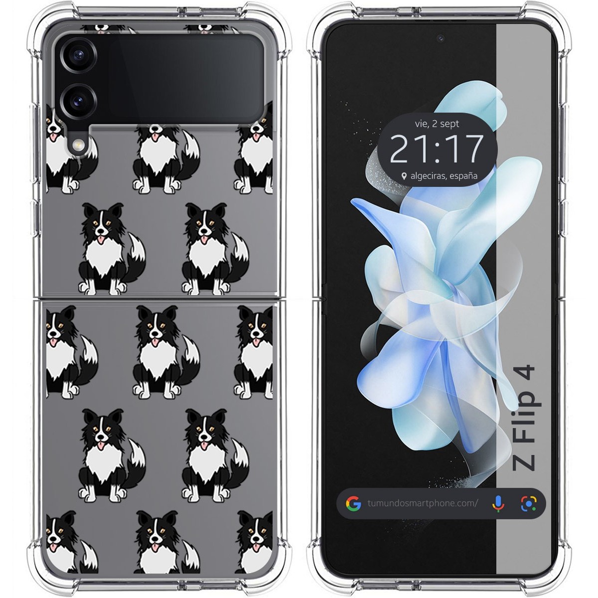 Funda Silicona Antigolpes para Samsung Galaxy Z Flip 4 5G diseño Perros 07 Dibujos