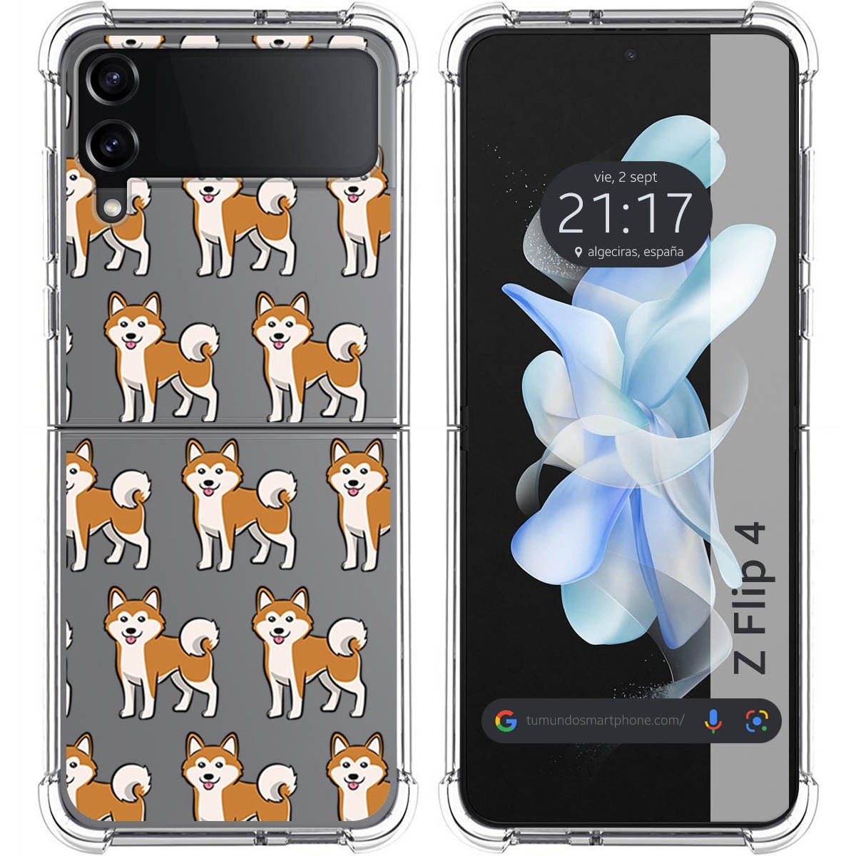 Funda Silicona Antigolpes para Samsung Galaxy Z Flip 4 5G diseño Perros 08 Dibujos
