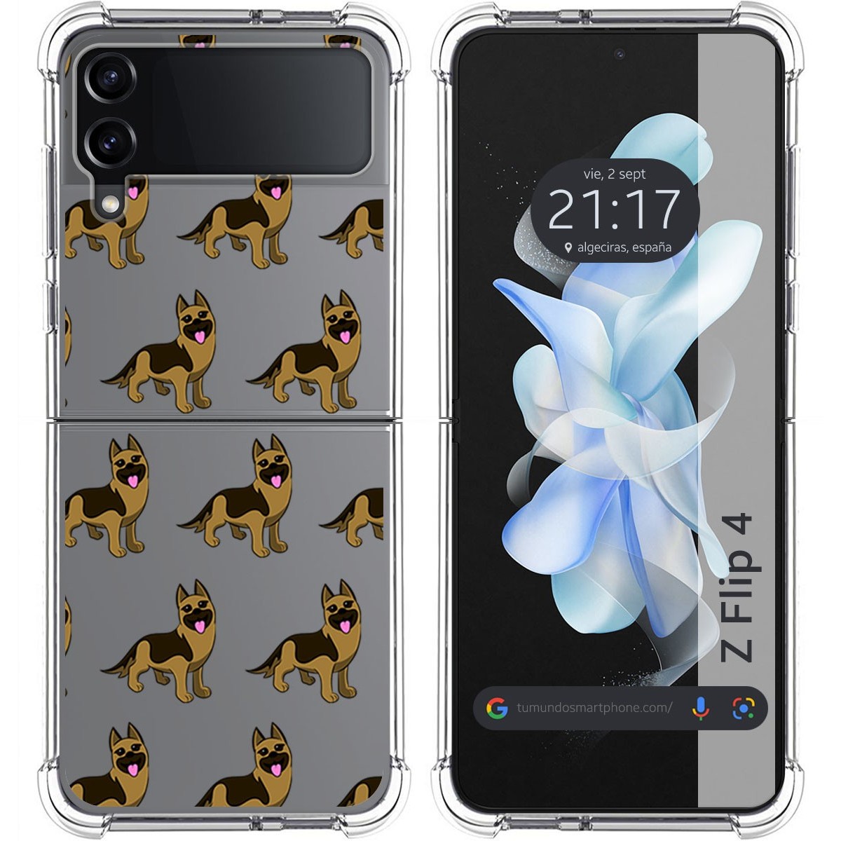 Funda Silicona Antigolpes para Samsung Galaxy Z Flip 4 5G diseño Perros 09 Dibujos