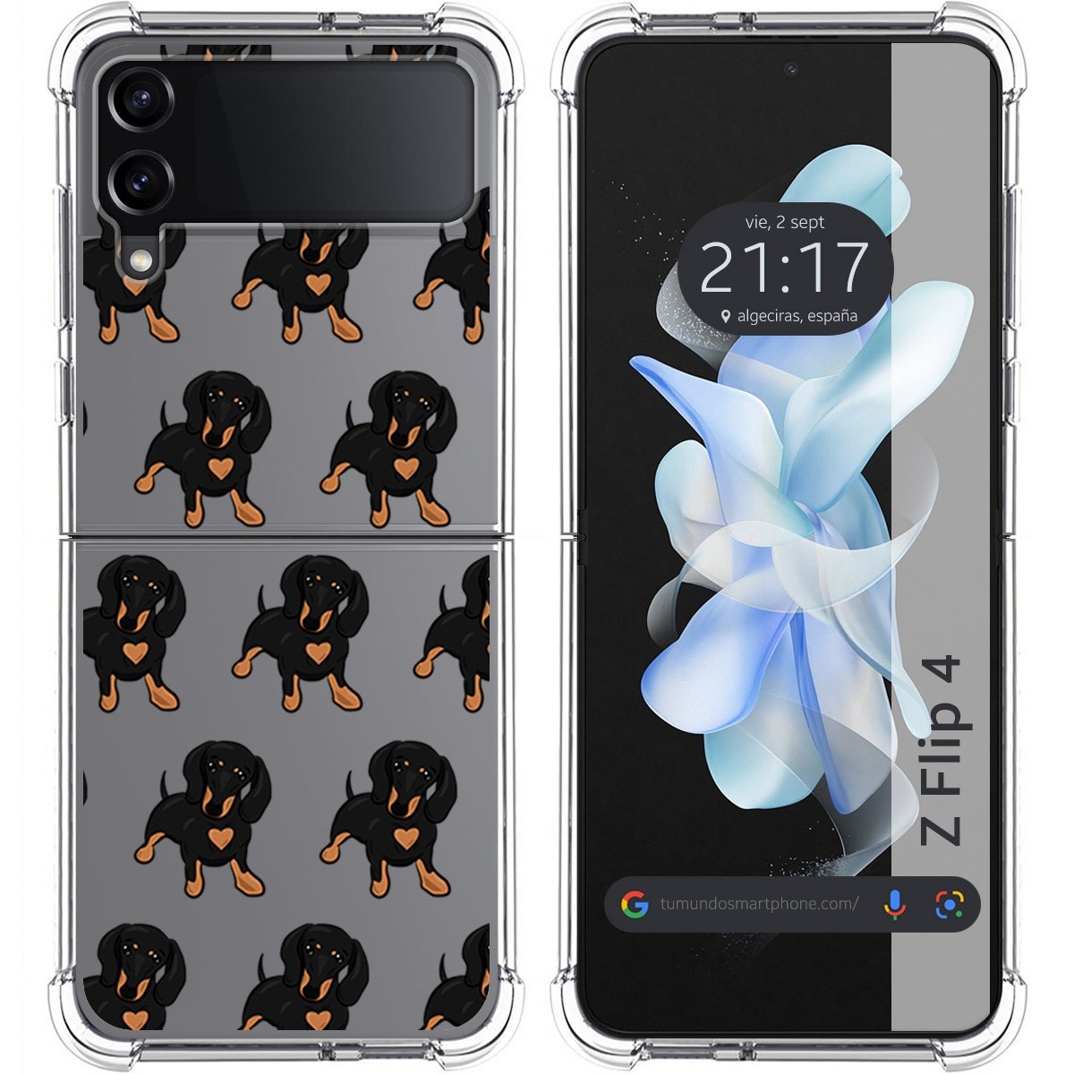 Funda Silicona Antigolpes para Samsung Galaxy Z Flip 4 5G diseño Perros 10 Dibujos