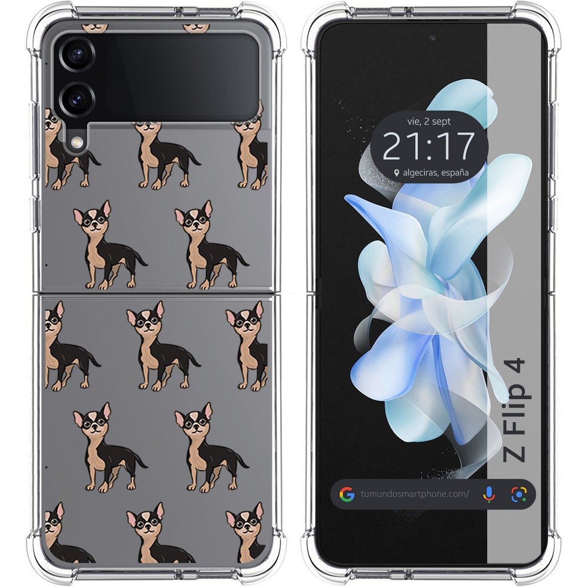 Funda Silicona Antigolpes para Samsung Galaxy Z Flip 4 5G diseño Perros 11 Dibujos