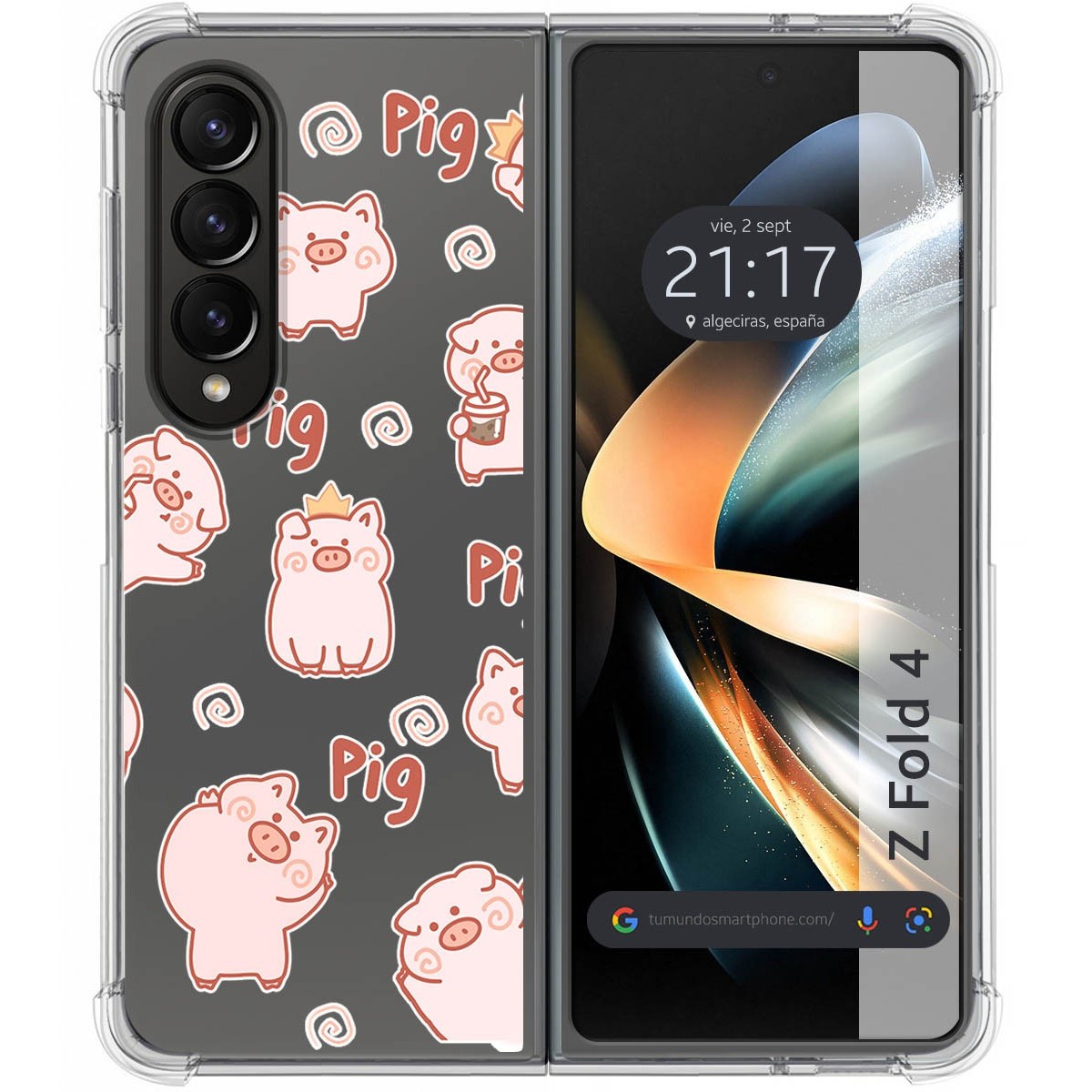 Funda Silicona Antigolpes para Samsung Galaxy Z Fold 4 5G diseño Cerdos Dibujos