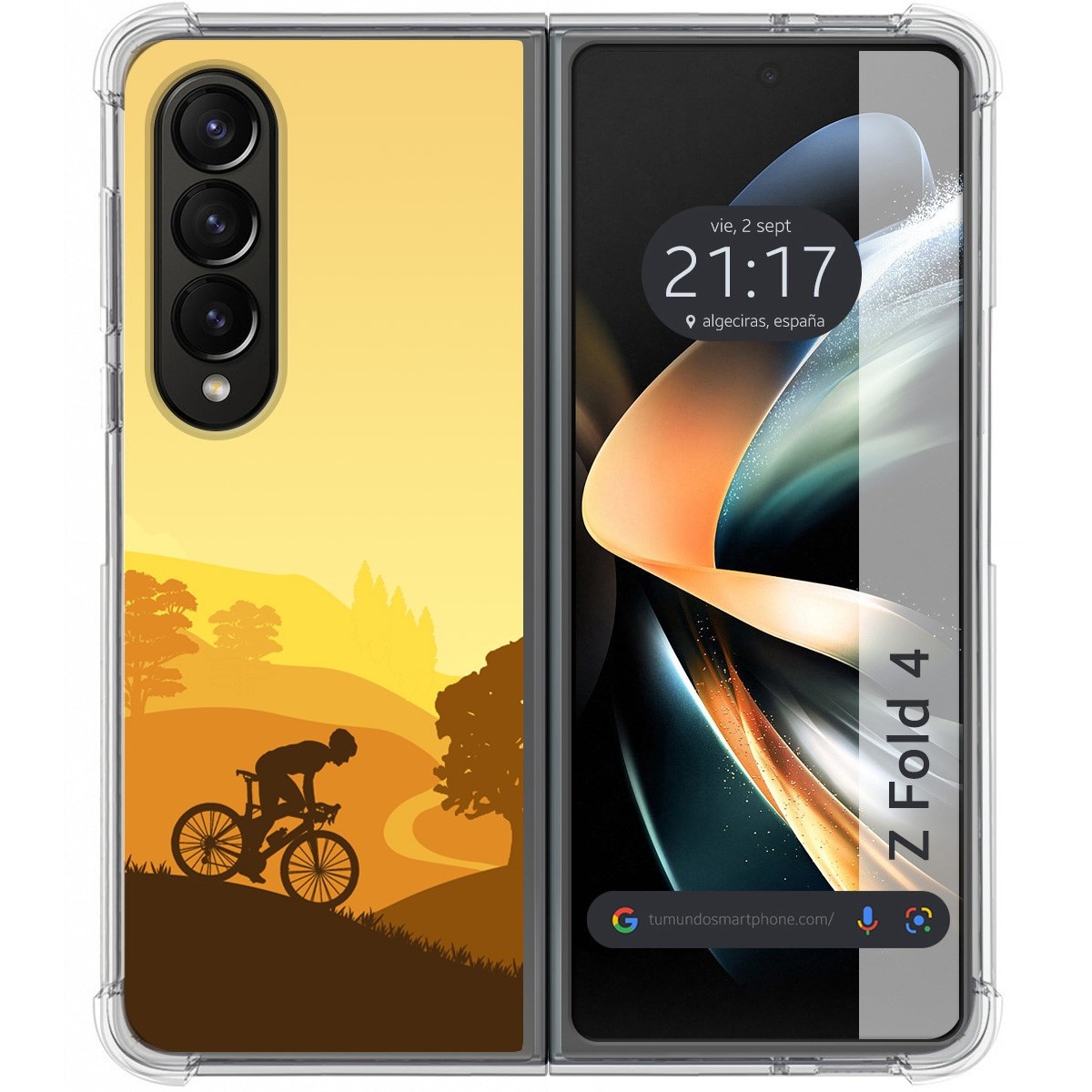 Funda Silicona Antigolpes para Samsung Galaxy Z Fold 4 5G diseño Ciclista Dibujos