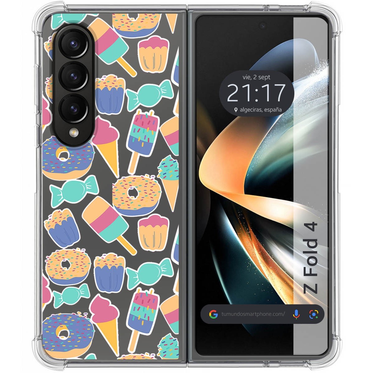 Funda Silicona Antigolpes para Samsung Galaxy Z Fold 4 5G diseño Dulces 02 Dibujos