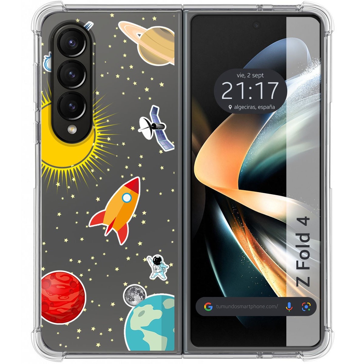 Funda Silicona Antigolpes para Samsung Galaxy Z Fold 4 5G diseño Espacio Dibujos