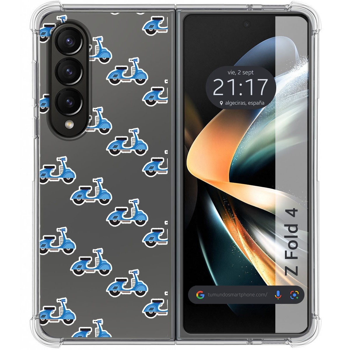Funda Silicona Antigolpes para Samsung Galaxy Z Fold 4 5G diseño Scooter Dibujos