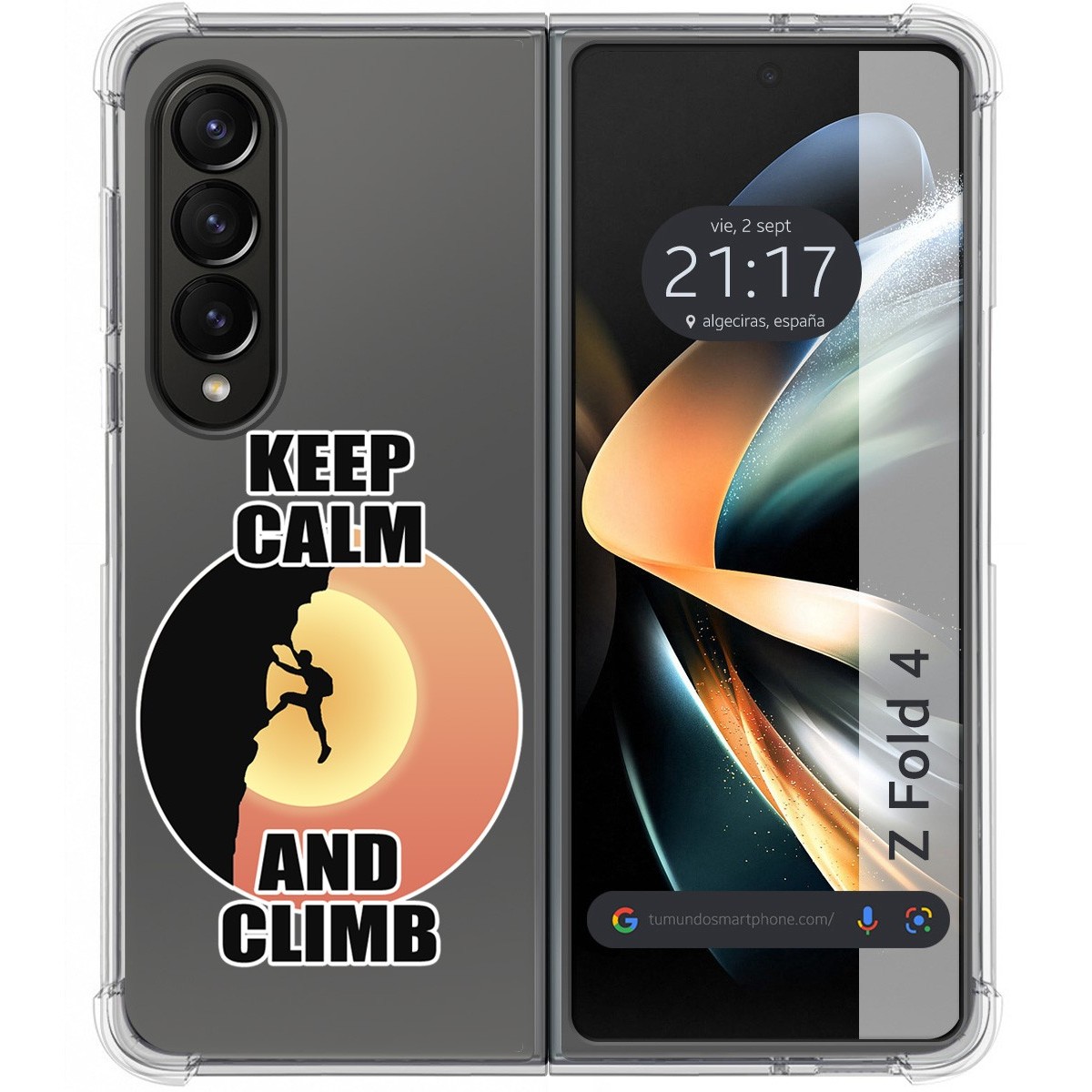 Funda Silicona Antigolpes para Samsung Galaxy Z Fold 4 5G diseño Hombre Escalada Dibujos