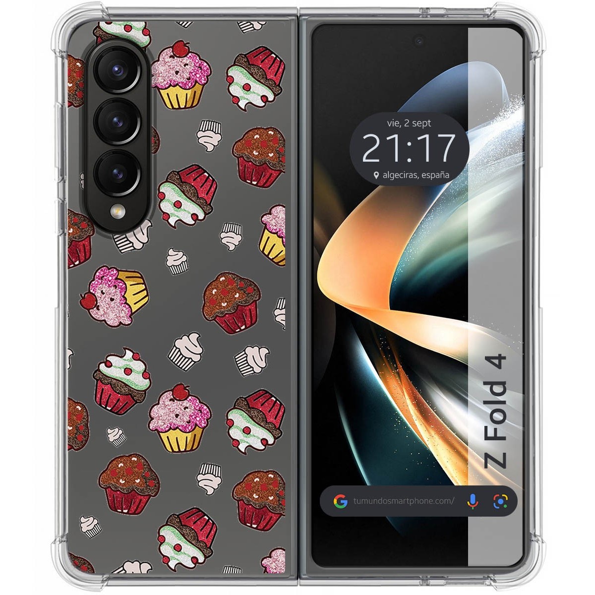 Funda Silicona Antigolpes para Samsung Galaxy Z Fold 4 5G diseño Muffins Dibujos