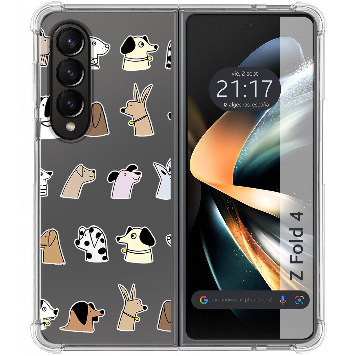 Funda Silicona Antigolpes para Samsung Galaxy Z Fold 4 5G diseño Perros Dibujos