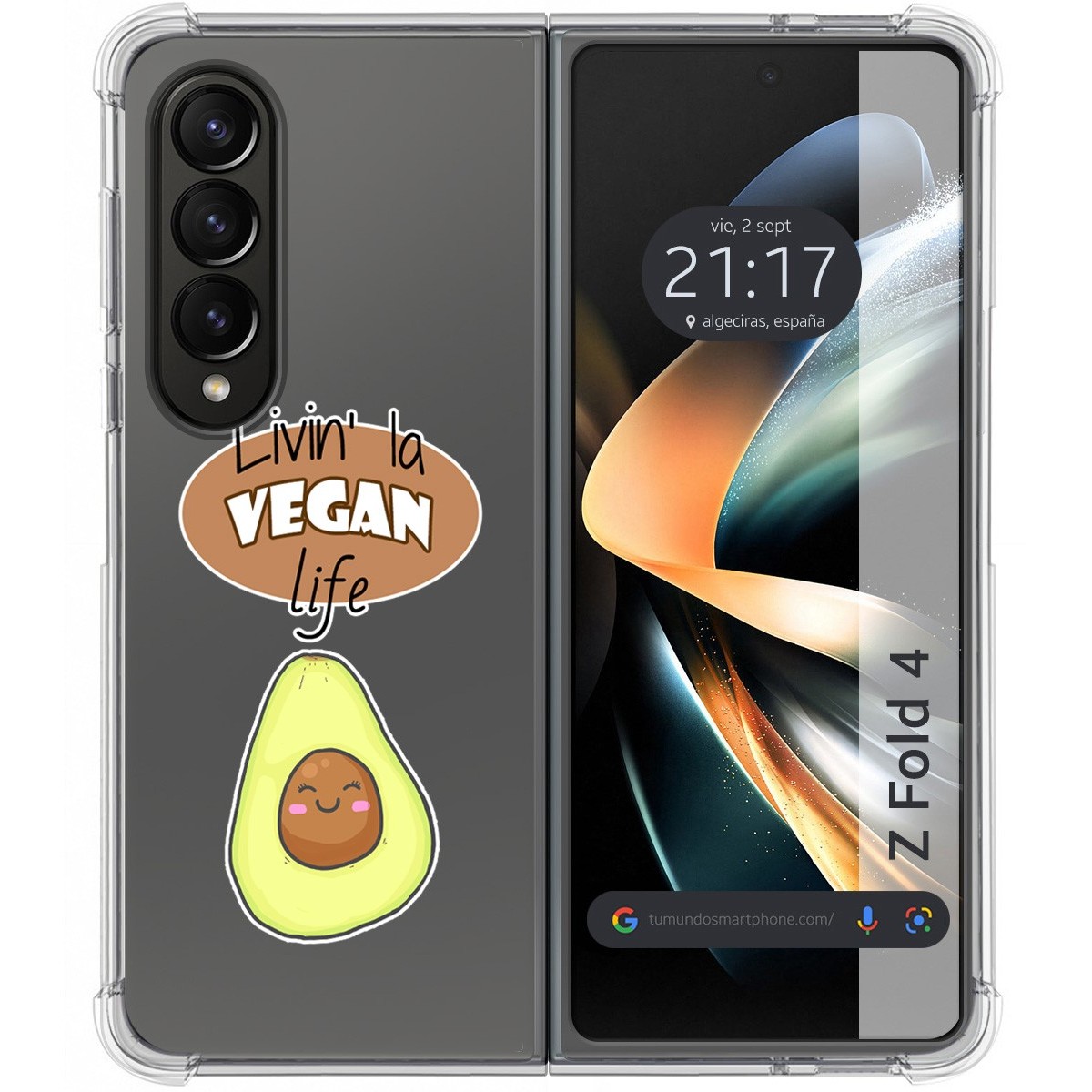 Funda Silicona Antigolpes para Samsung Galaxy Z Fold 4 5G diseño Vegan Life Dibujos