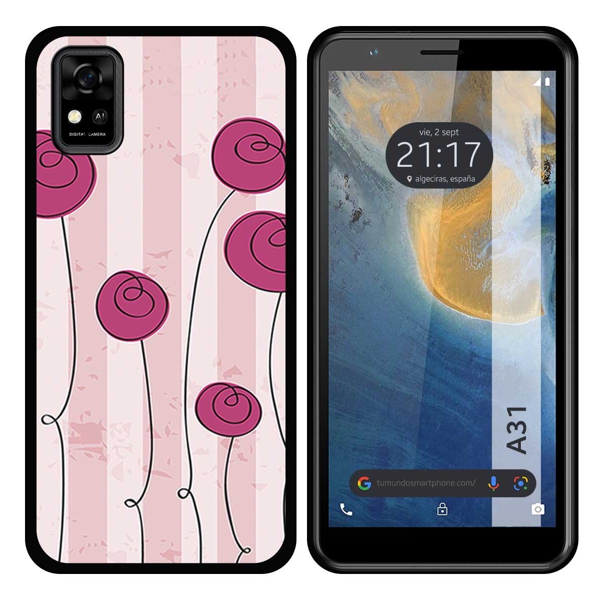 Funda Silicona para ZTE Blade A31 diseño Flores Vintage Dibujos