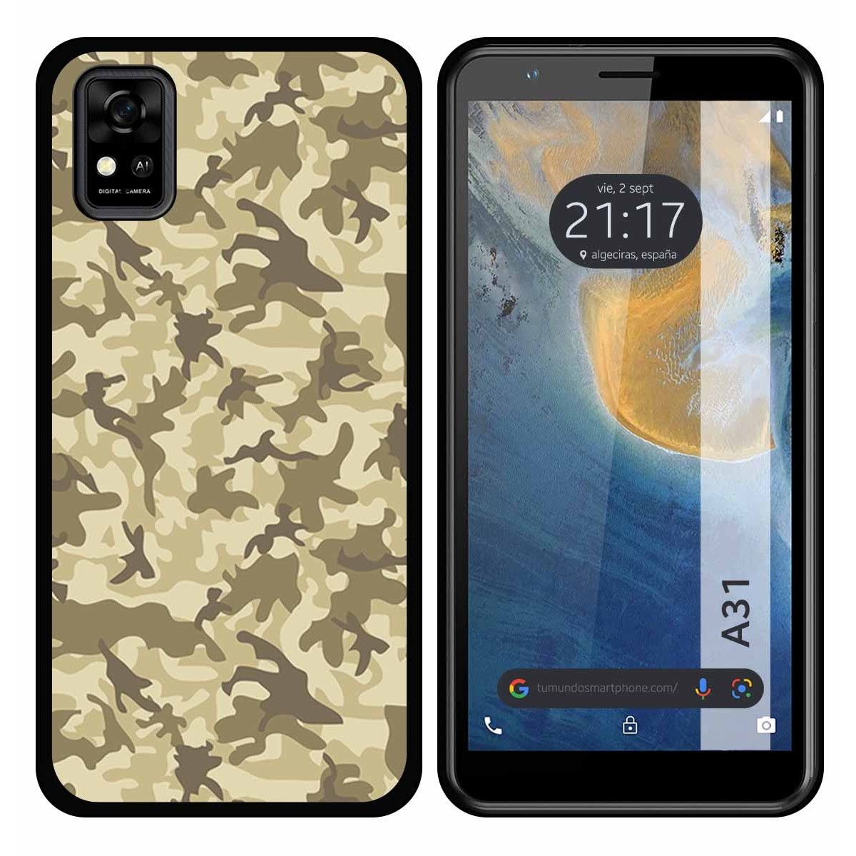 Funda Silicona para ZTE Blade A31 diseño Sand Camuflaje Dibujos