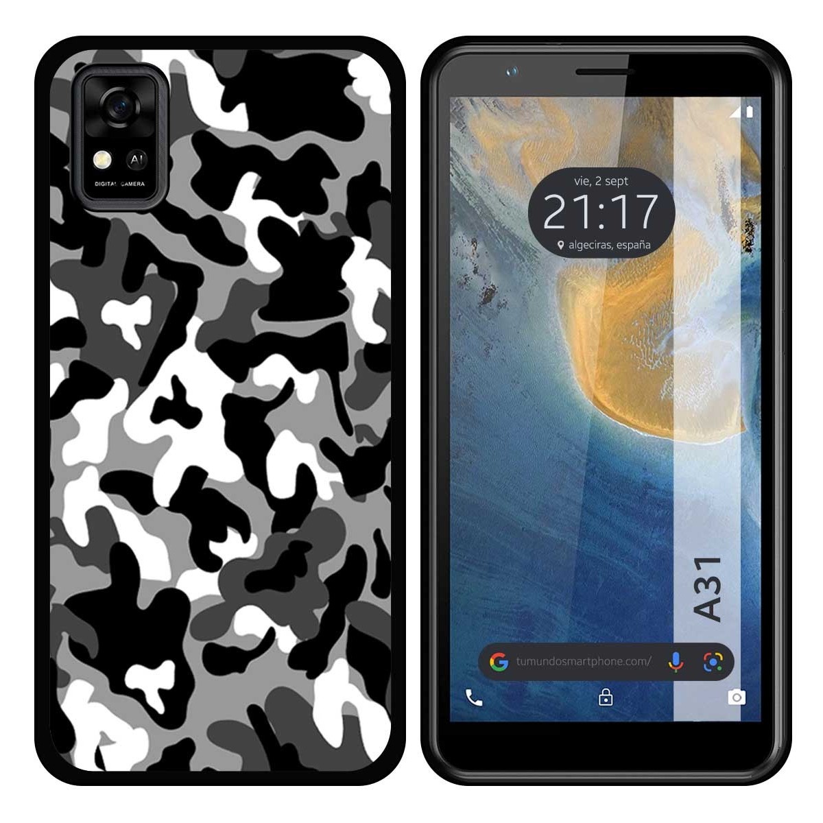 Funda Silicona para ZTE Blade A31 diseño Snow Camuflaje Dibujos