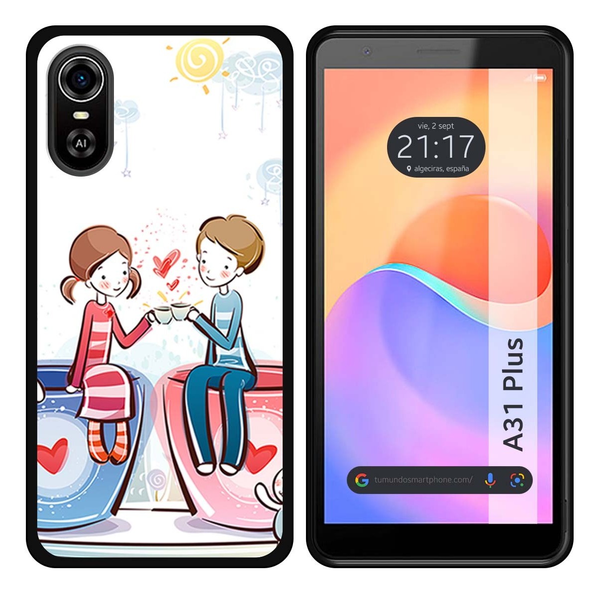Funda Silicona para ZTE Blade A31 Plus diseño Café Dibujos