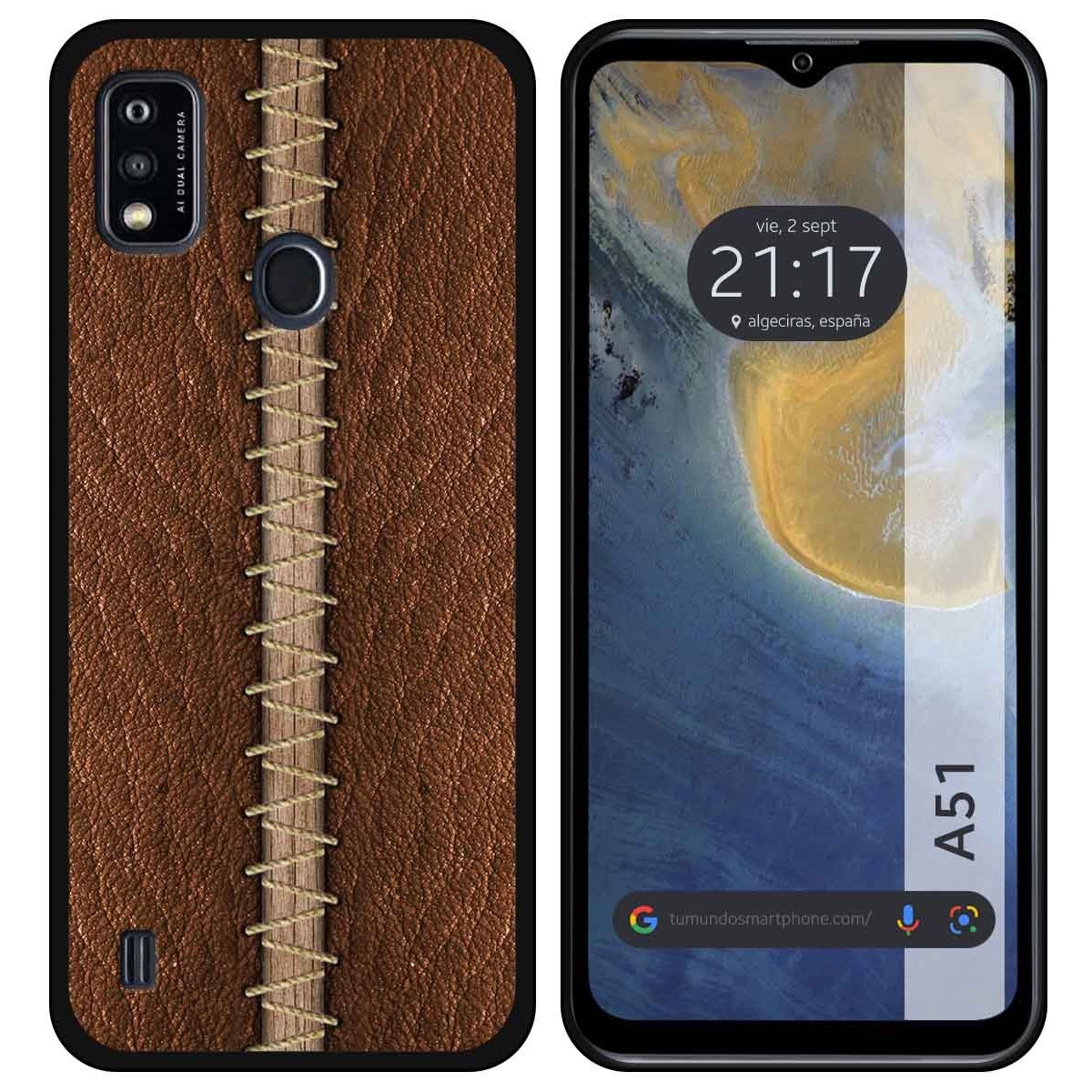 Funda Silicona para ZTE Blade A51 diseño Cuero 01 Dibujos