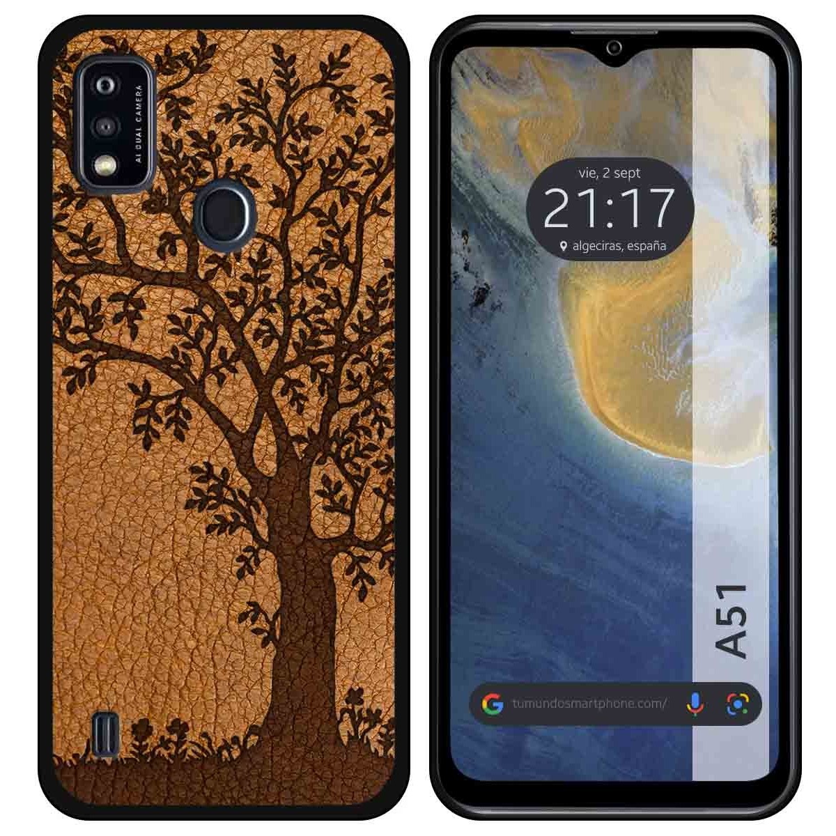 Funda Silicona para ZTE Blade A51 diseño Cuero 03 Dibujos