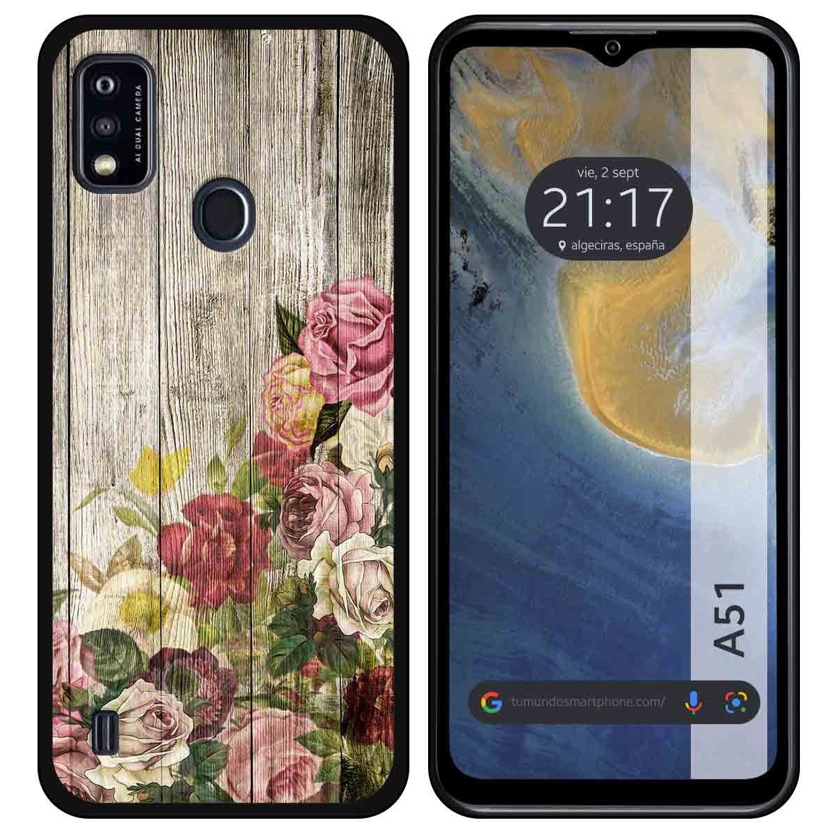 Funda Silicona para ZTE Blade A51 diseño Madera 08 Dibujos