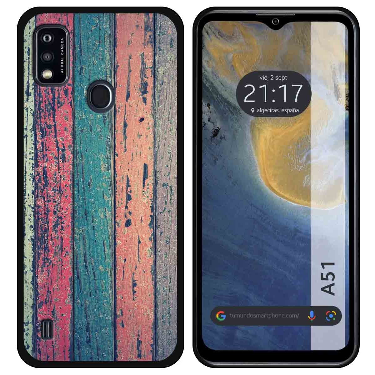 Funda Silicona para ZTE Blade A51 diseño Madera 10 Dibujos