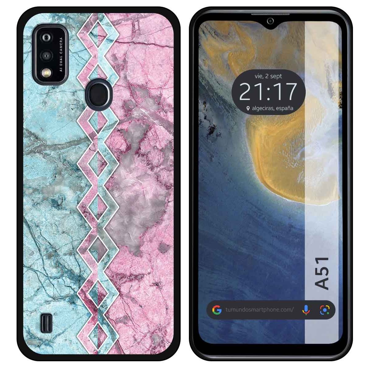 Funda Silicona para ZTE Blade A51 diseño Mármol 08 Dibujos