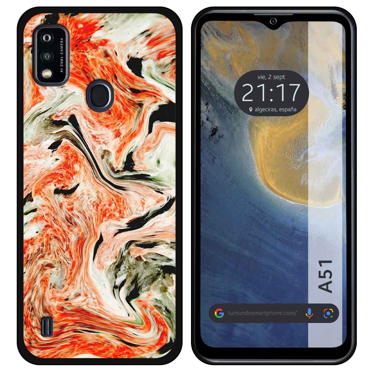 Funda Silicona para ZTE Blade A51 diseño Mármol 12 Dibujos