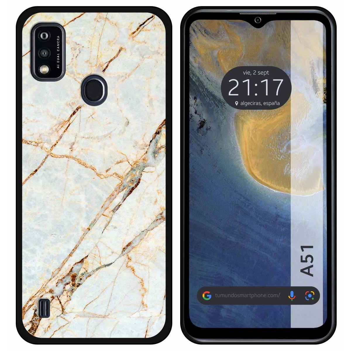 Funda Silicona para ZTE Blade A51 diseño Mármol 13 Dibujos
