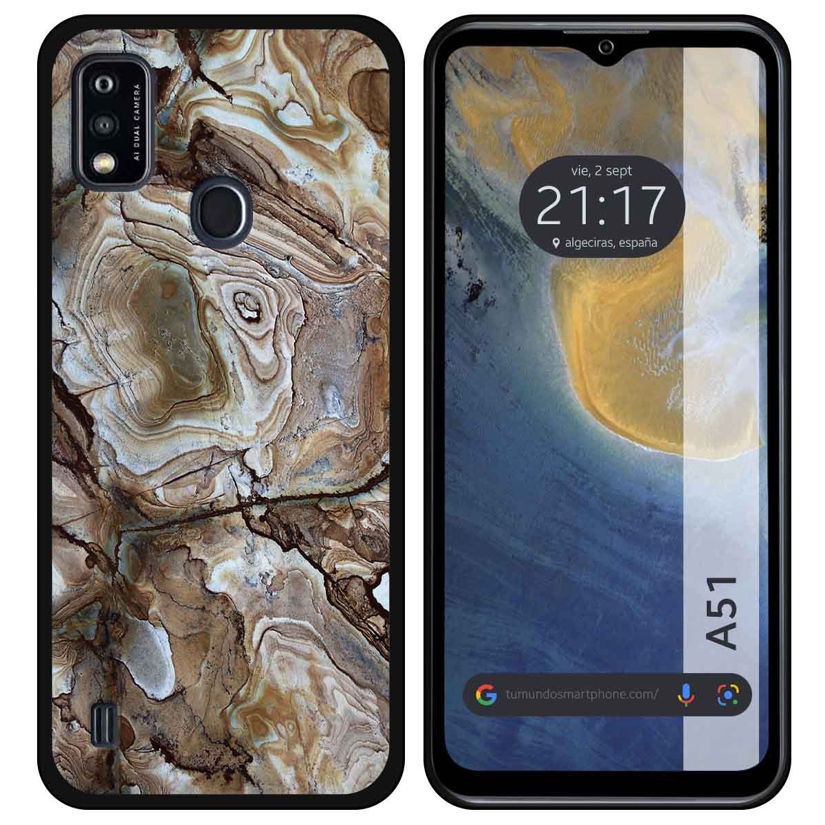 Funda Silicona para ZTE Blade A51 diseño Mármol 14 Dibujos