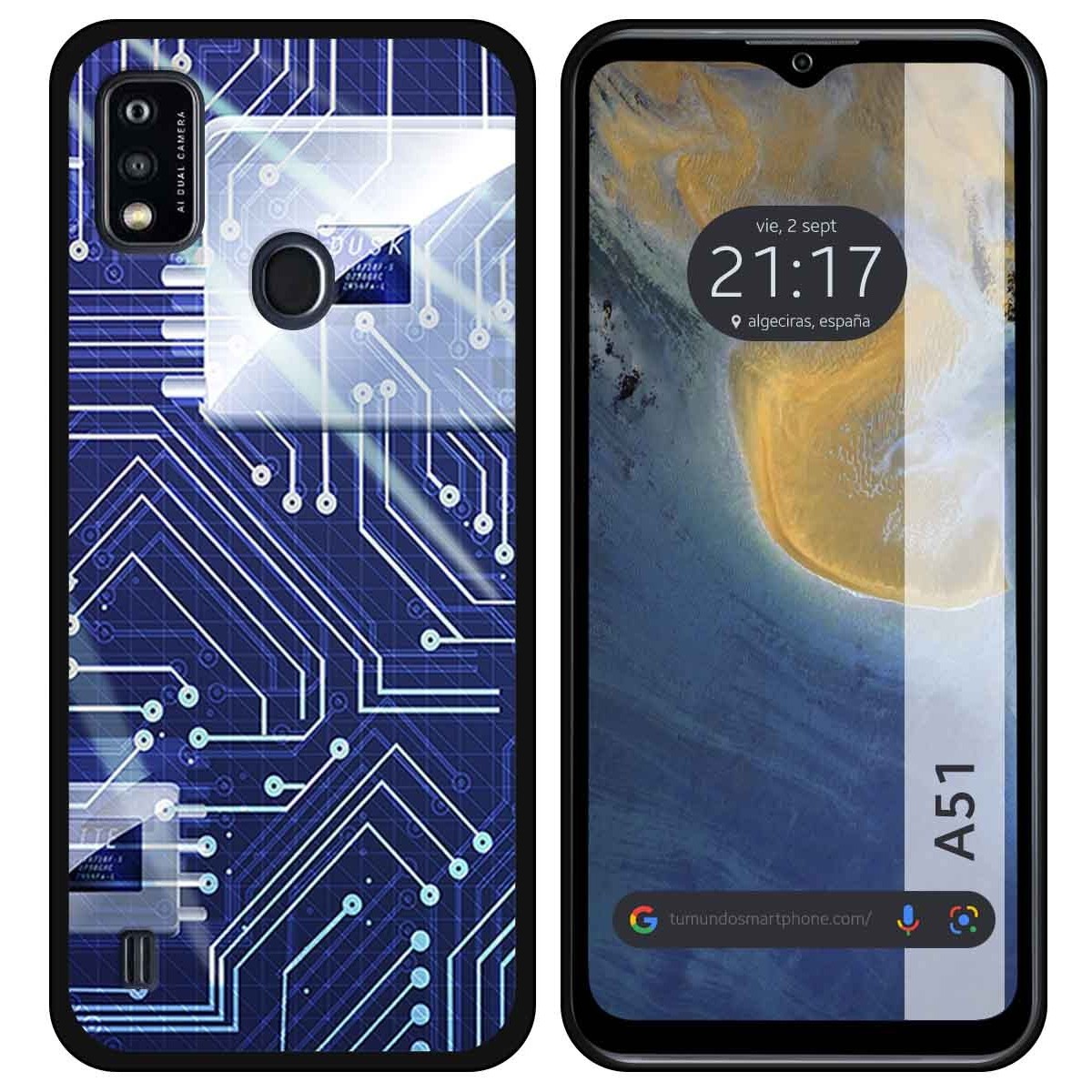 Funda Silicona para ZTE Blade A51 diseño Circuito Dibujos