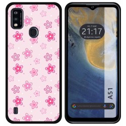 Funda Silicona para ZTE Blade A51 diseño Flores Dibujos