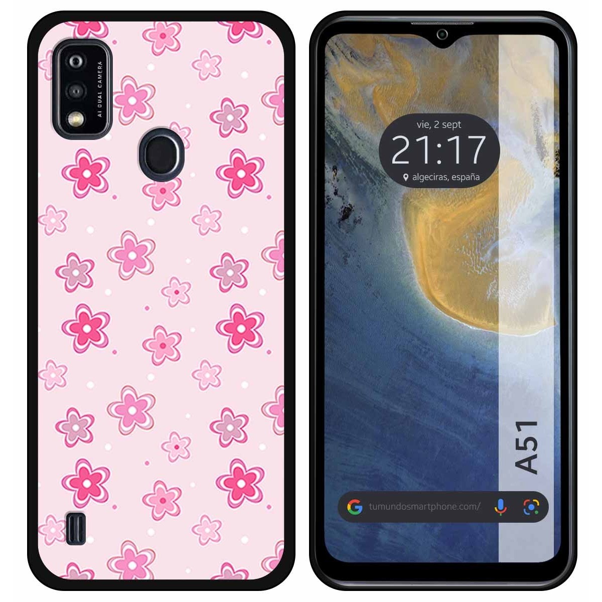 Funda Silicona para ZTE Blade A51 diseño Flores Dibujos