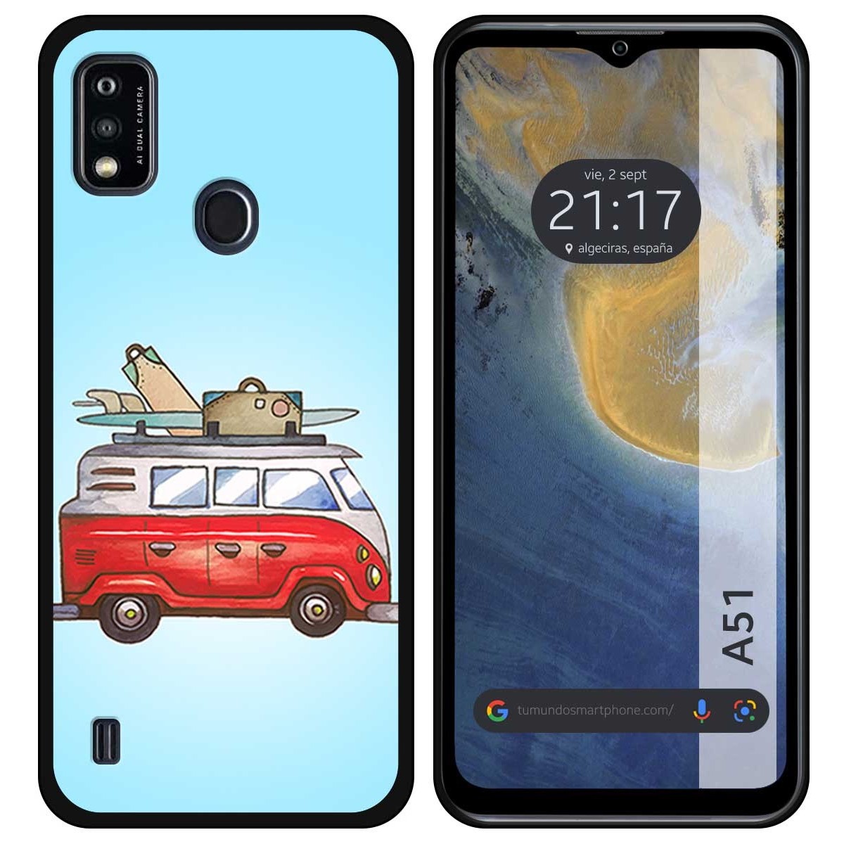 Funda Silicona para ZTE Blade A51 diseño Furgoneta Dibujos