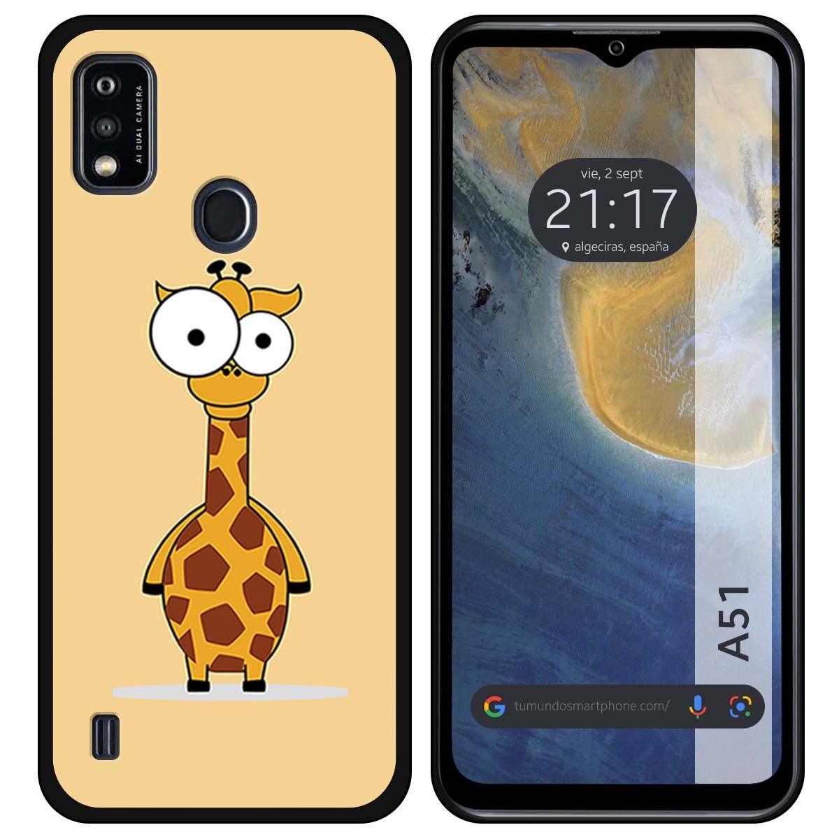 Funda Silicona para ZTE Blade A51 diseño Jirafa Dibujos